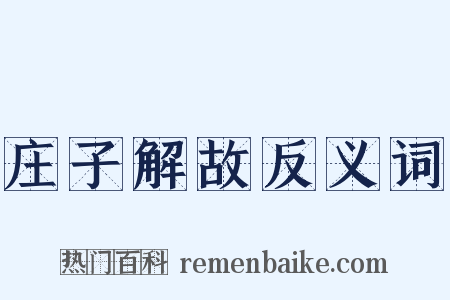 庄子解故反义词是什么意思的图片